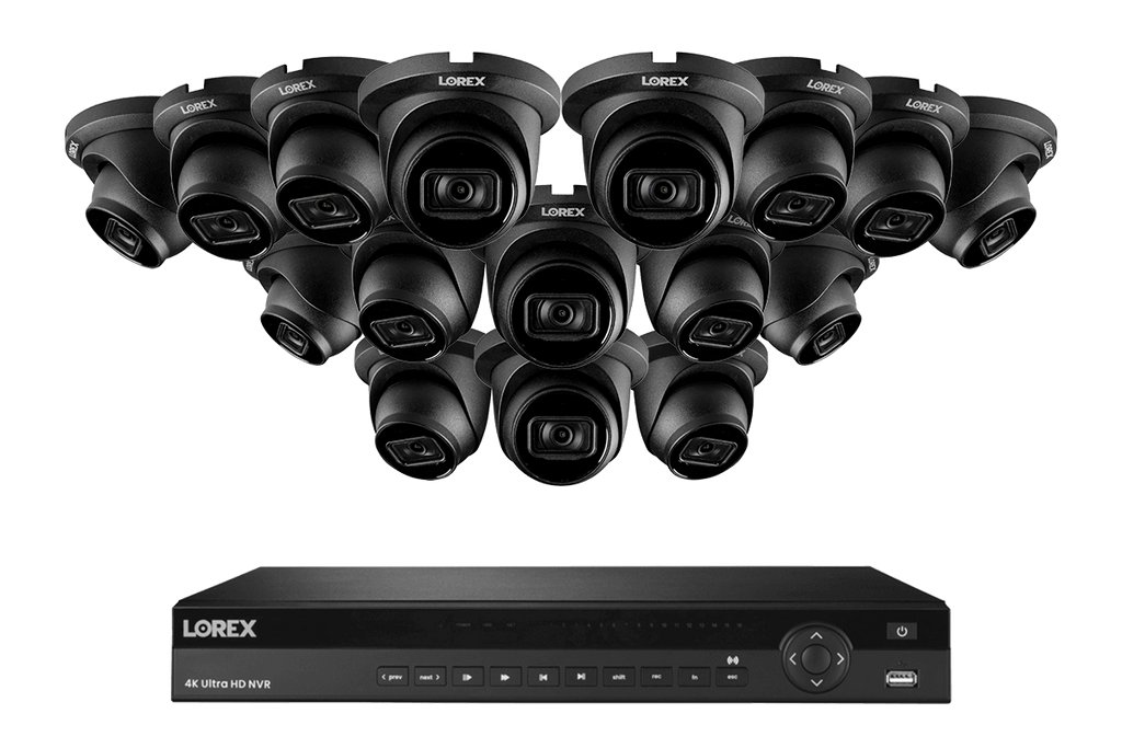 SET OF 12 - Lorex Elite Series NVR with N3 (Nocturnal Series) IP DOME Cameras - 4K 16-Channel 4TB Wired System