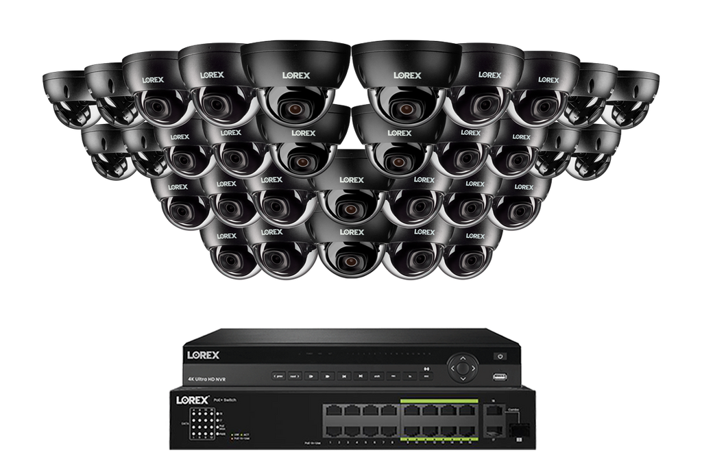 Lorex Elite Series NVR with A4 4MP (2K) IP Dome Cameras - 4K 32-Channel 8TB Wired System