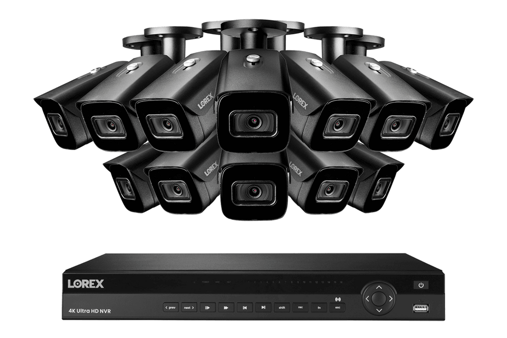 SET OF 8 - Lorex Elite Series NVR with N3 (Nocturnal Series) IP BULLET Cameras - 4K 16-Channel 4TB Wired System