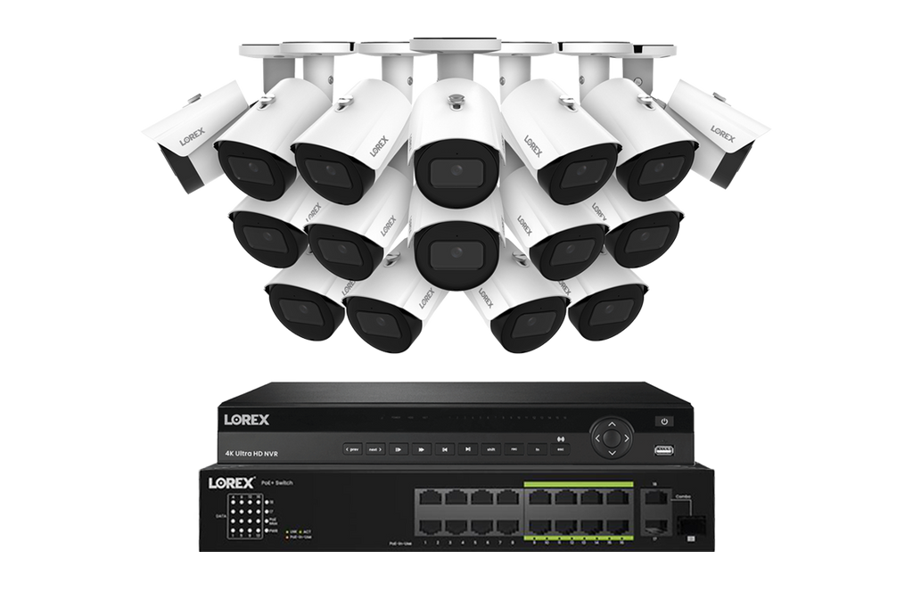 Lorex Elite Series 4K 32 Camera Capable 8TB Wired NVR System with A14 IP Bullet Cameras