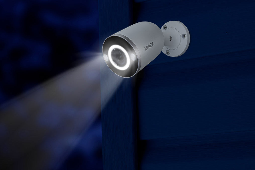 Lorex Halo Series H16 4K IP Wired Bullet Security Camera with Smart Security Lighting and Smart Motion Detection