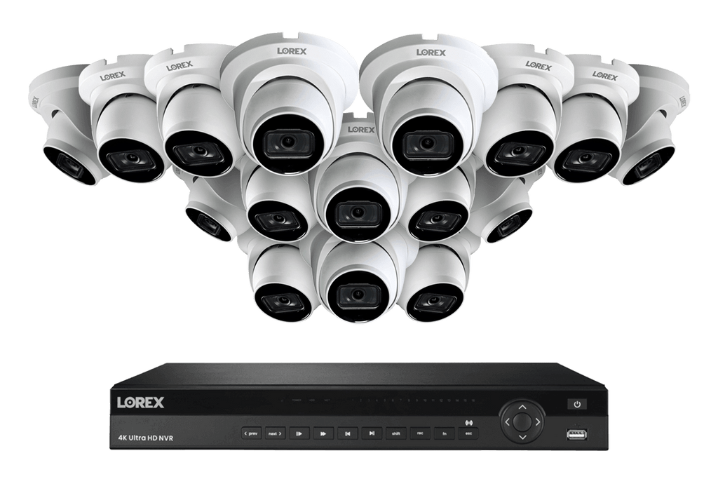 SET OF 12 - Lorex Elite Series NVR with N3 (Nocturnal Series) IP DOME Cameras - 4K 16-Channel 4TB Wired System