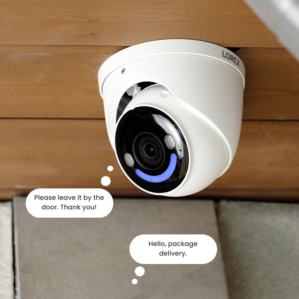 Lorex Halo Series H30 4K+ 12MP IP Wired Dome Security Camera with Smart Security Lighting