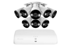 Lorex 4K 16 Camera Capable (8 Wired + 8 Fusion Wi-Fi ) 2TB Wired NVR System with Eight IP Smart Deterrence Bullet Cameras - Open Box