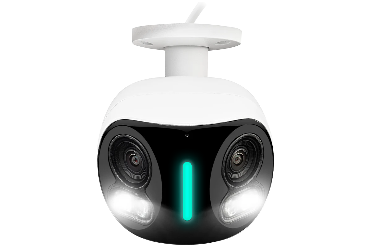 Lorex Halo Series H20 4K IP Wired Dual Lens Security Camera with Smart Security Lighting and Smart Motion Detection
