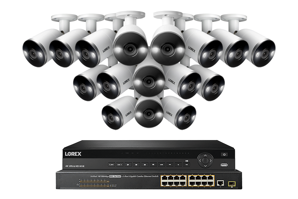Lorex Elite Series NVR with IP Bullet Cameras - 4K 32-Channel 8TB Wired System