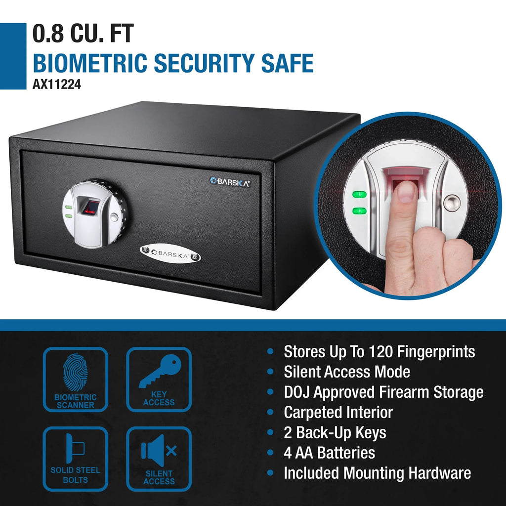 Barska 0.79 Cu. ft Biometric Security Safe | AX11224