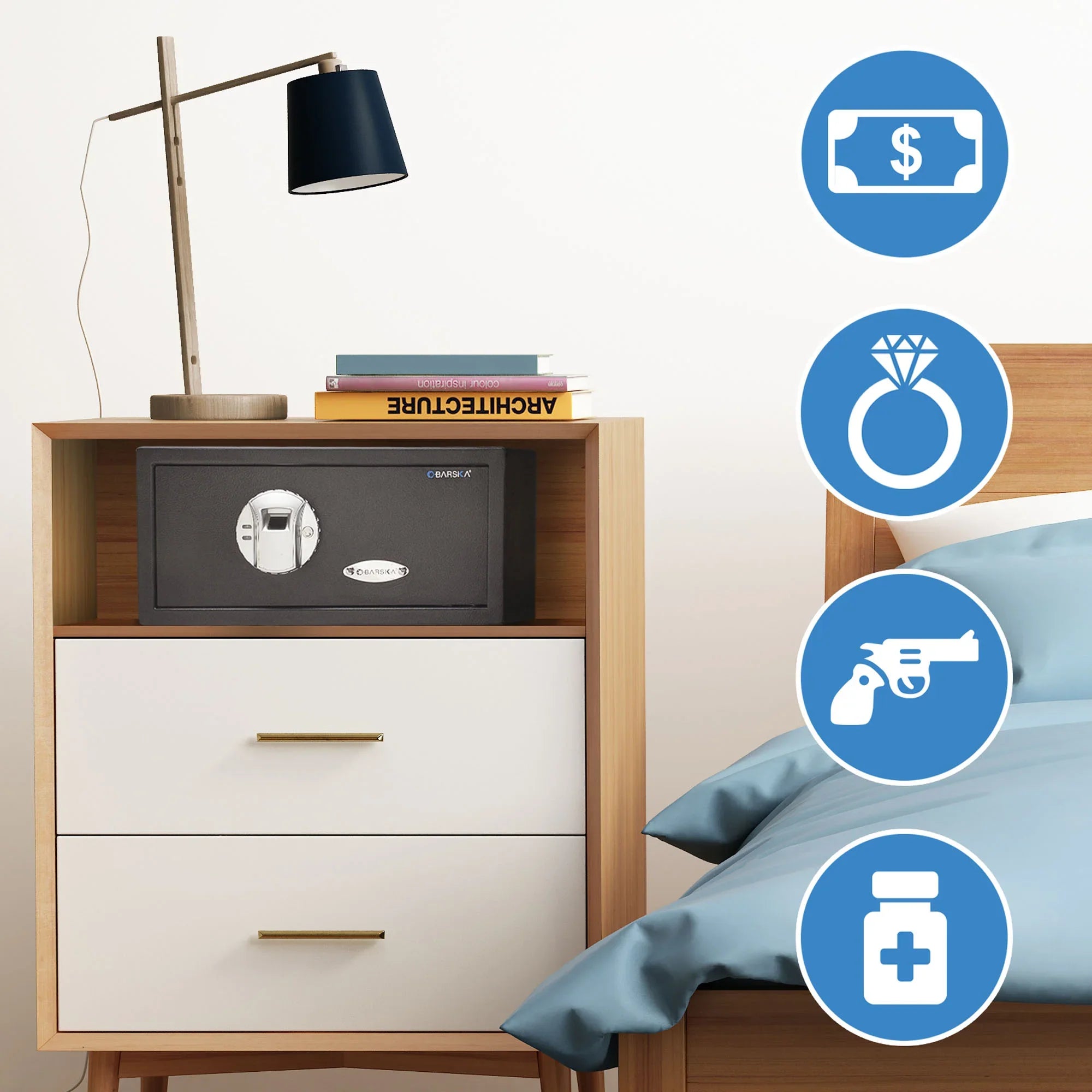 Barska 0.79 Cu. ft Biometric Security Safe | AX11224