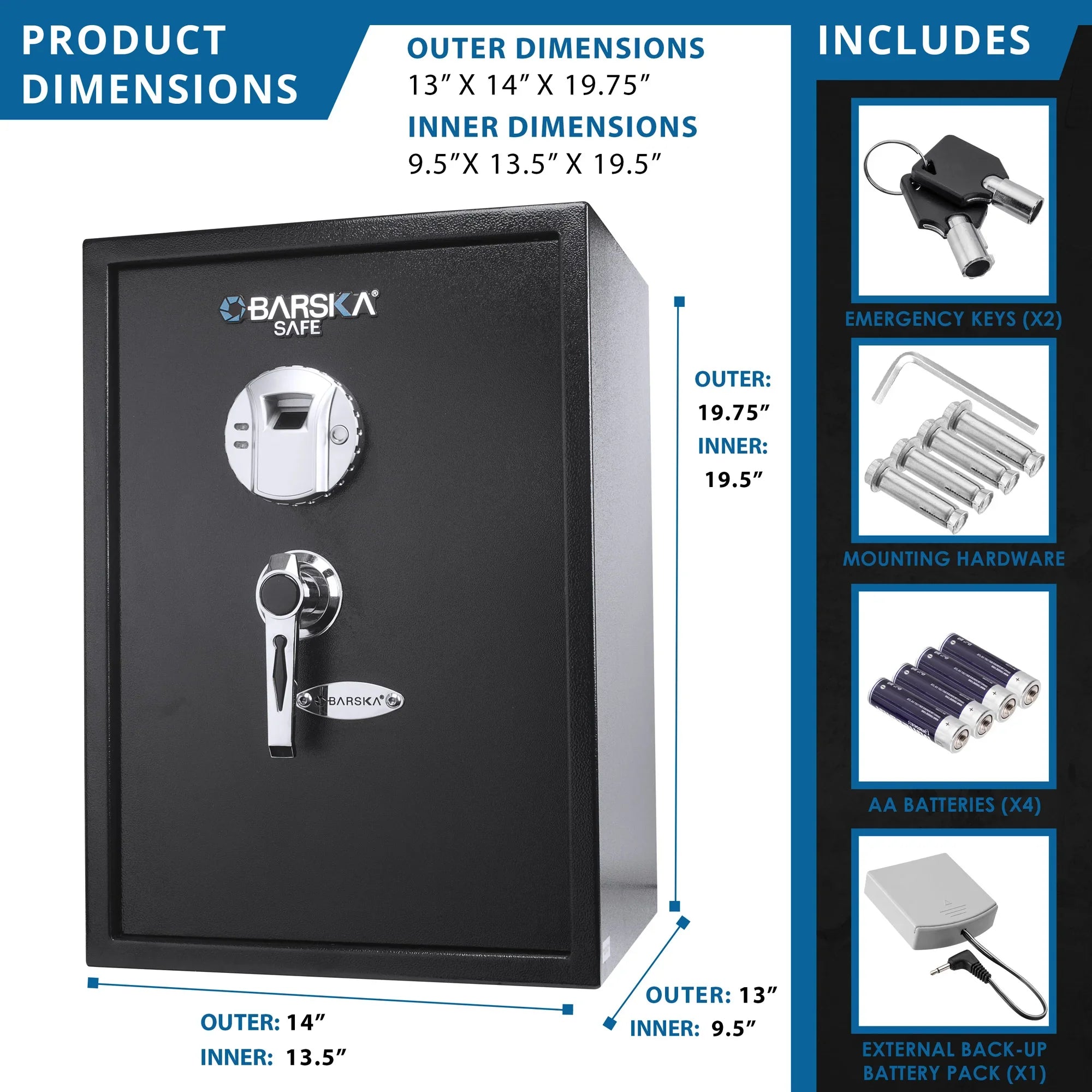Barska 1.45 Cu. ft Biometric Security Safe | AX11650