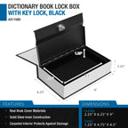 Barska Dictionary Book Lock Box with Key Lock, Black | AX11680