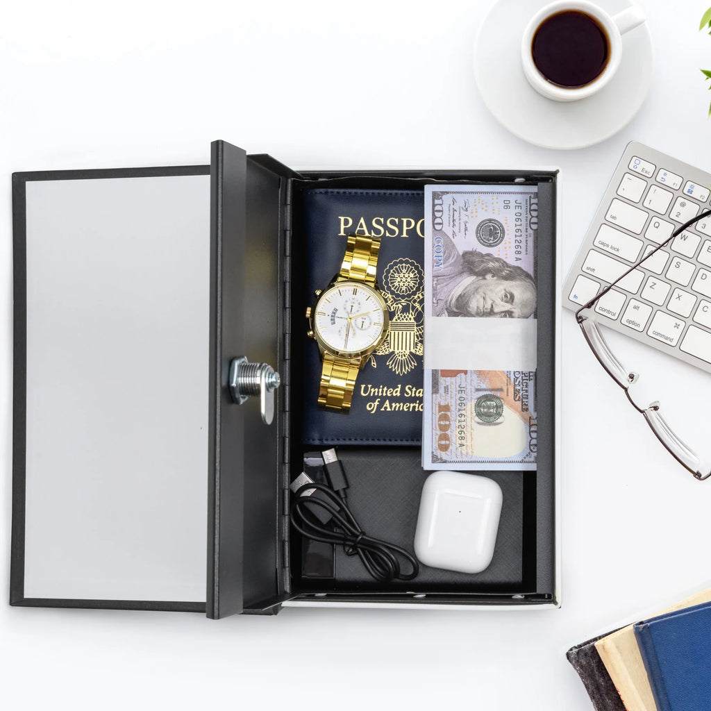 Barska Dictionary Book Lock Box with Key Lock, Black | AX11680