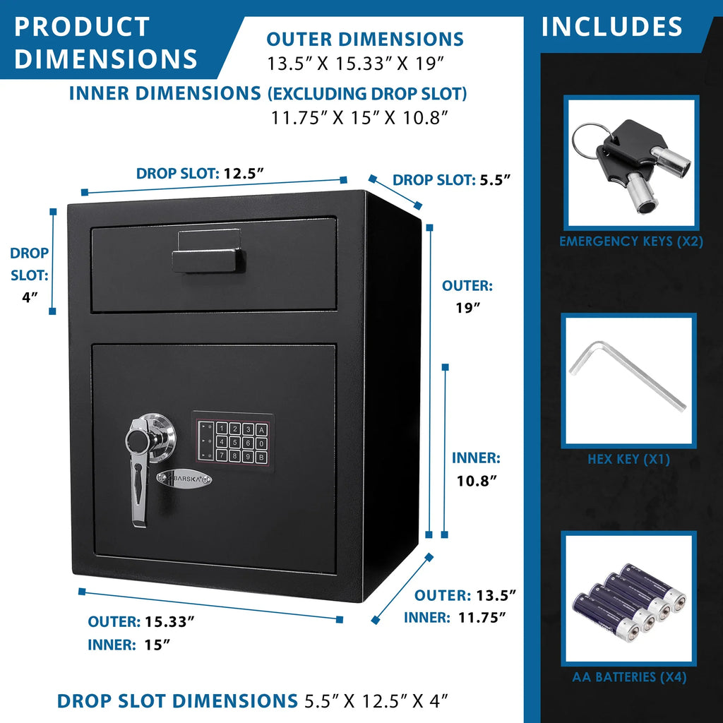 Barska 1.1 Cu. ft Keypad Depository Safe | AX11930