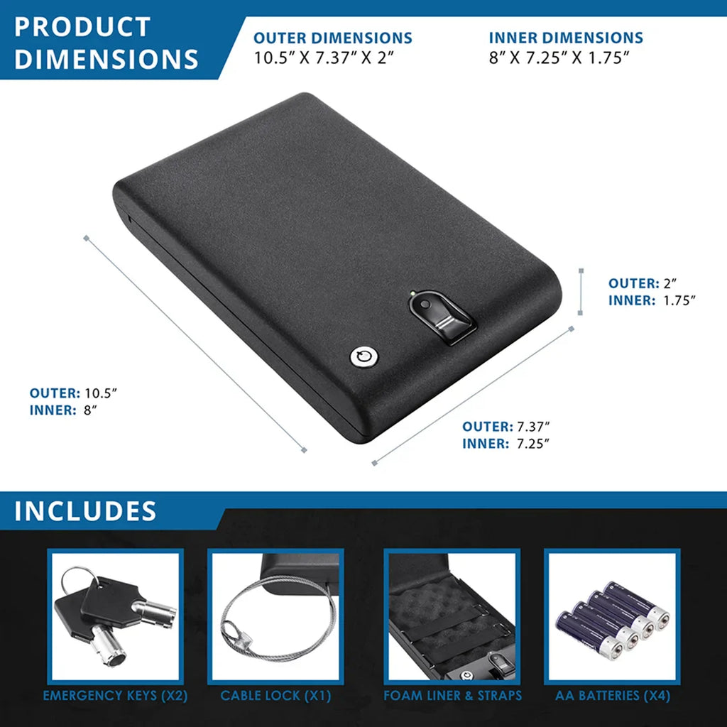 Barska Portable Biometric Compact Lock Box | AX11970
