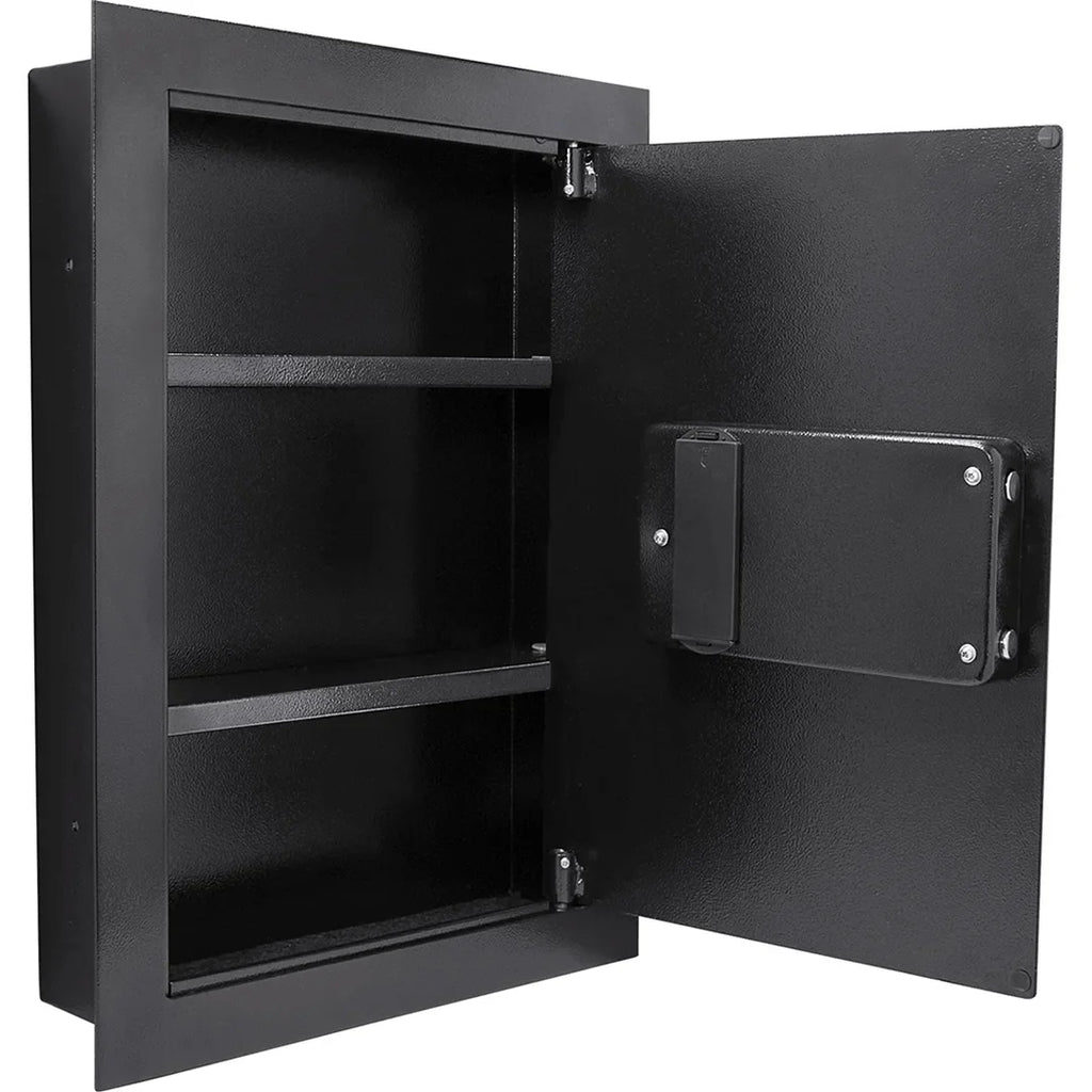 Barska 0.52 Cu. ft Black Biometric Wall Safe, Right Opening AX12038 | Left Opening AX13034