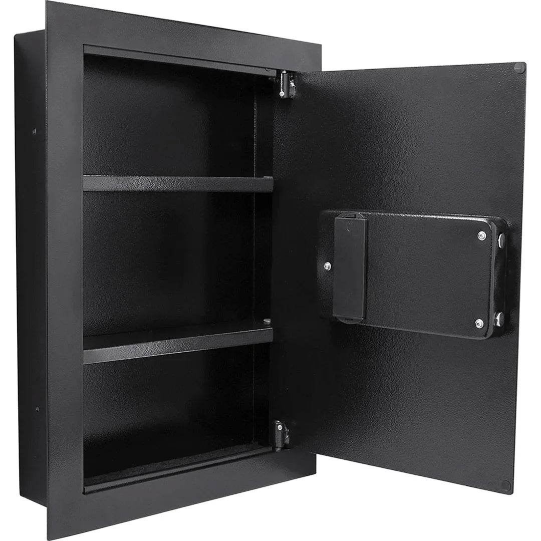 Barska 0.52 Cu. ft Black Biometric Wall Safe, Right Opening AX12038 | Left Opening AX13034