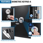Barska 0.52 Cu. ft Black Biometric Wall Safe, Right Opening AX12038 | Left Opening AX13034