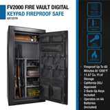 Barska FireVault FV2000 Fireproof 30-Gun Digital Keypad Rifle Safe (AX12218)