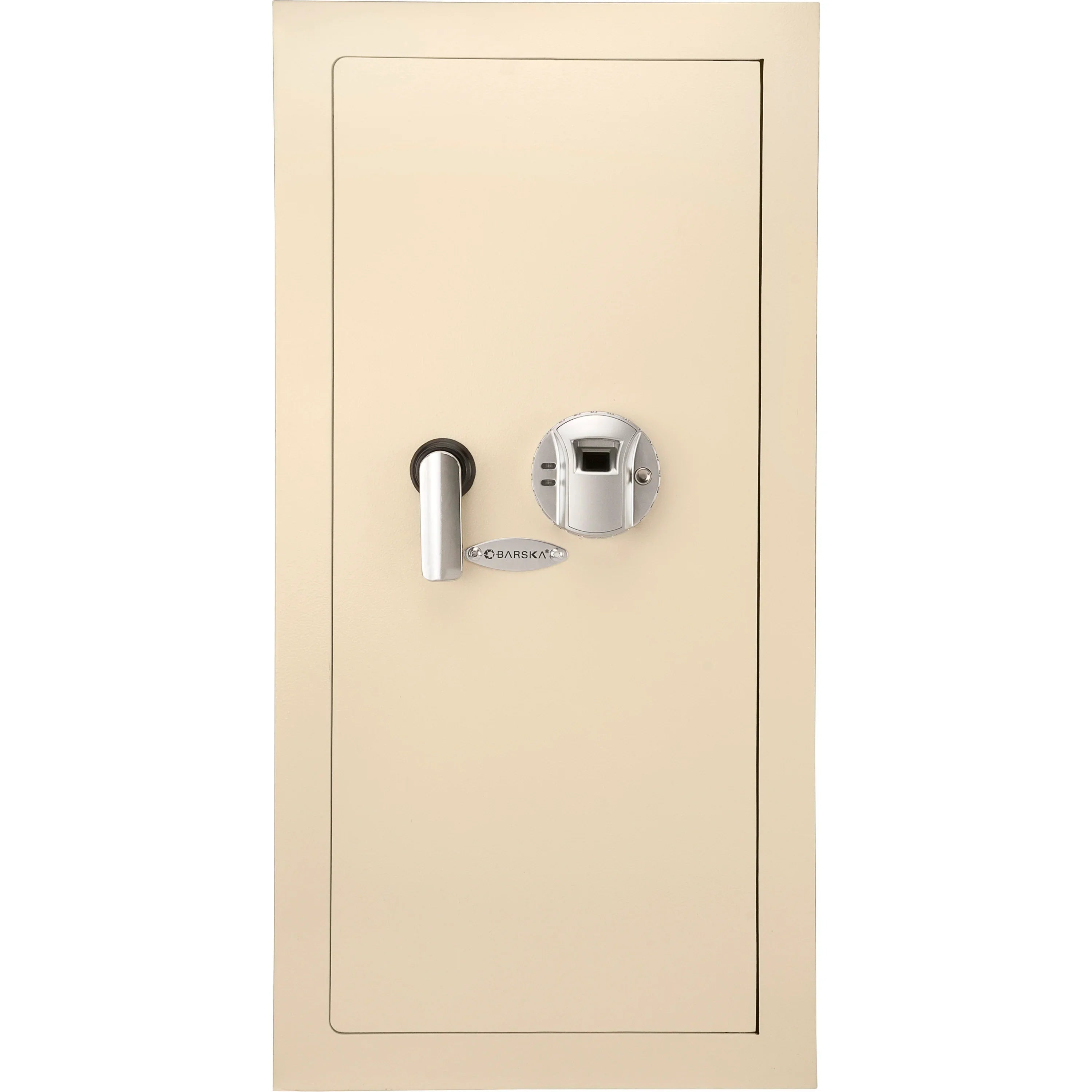 Barska Large Beige Biometric Wall Safe, Right Opening  AX12408 | Left Opening AX12880