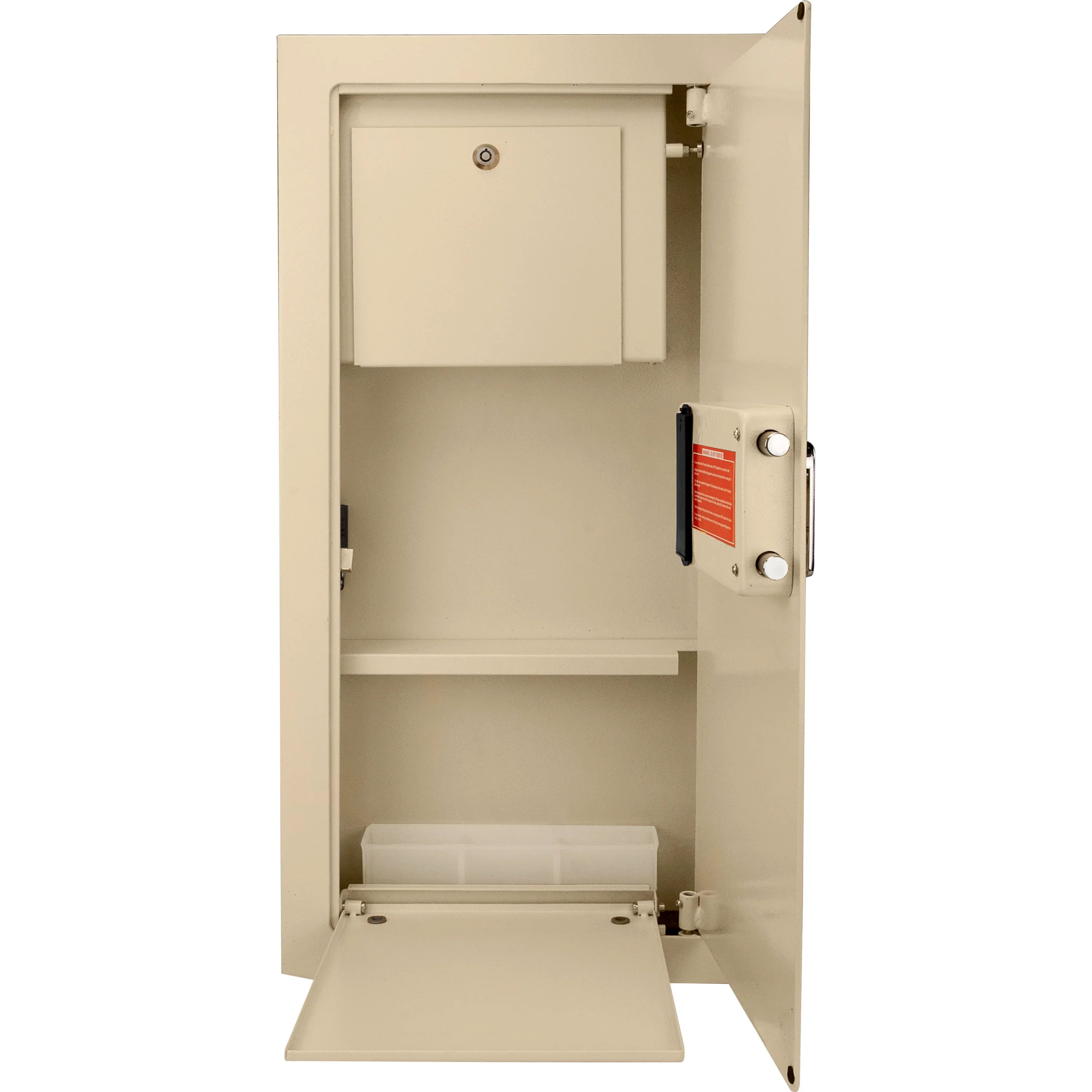 Barska Large Beige Biometric Wall Safe, Right Opening  AX12408 | Left Opening AX12880
