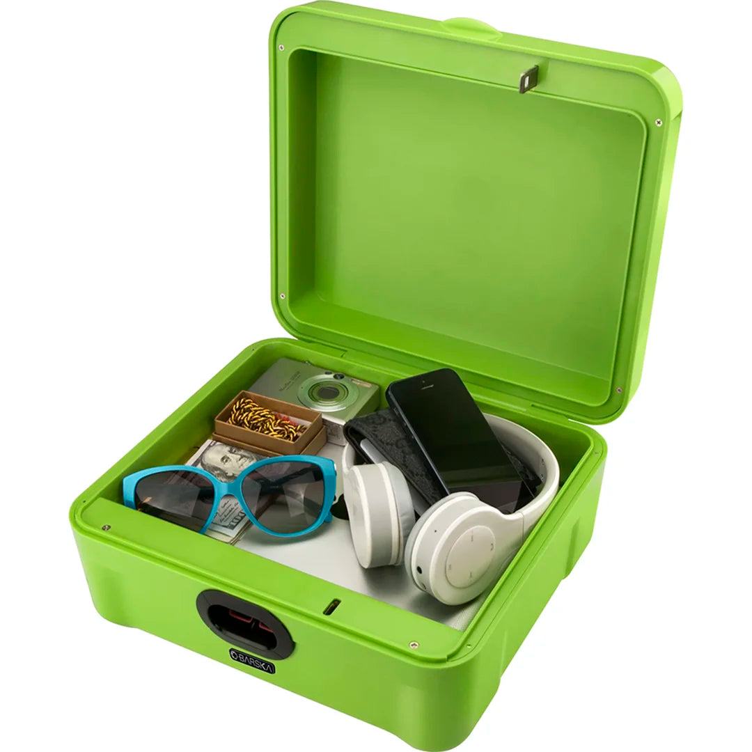 Barska iBOX Portable Dual Access Motion Activated Biometric Secure Storage Lock Box | AX12458