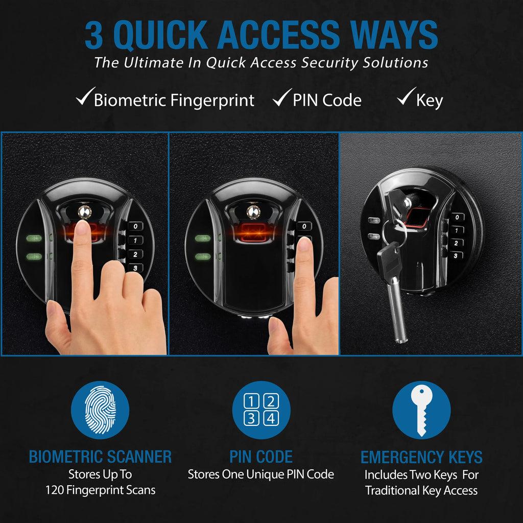 Barska HQ100 Biometric Digital Keypad Safe | AX12476