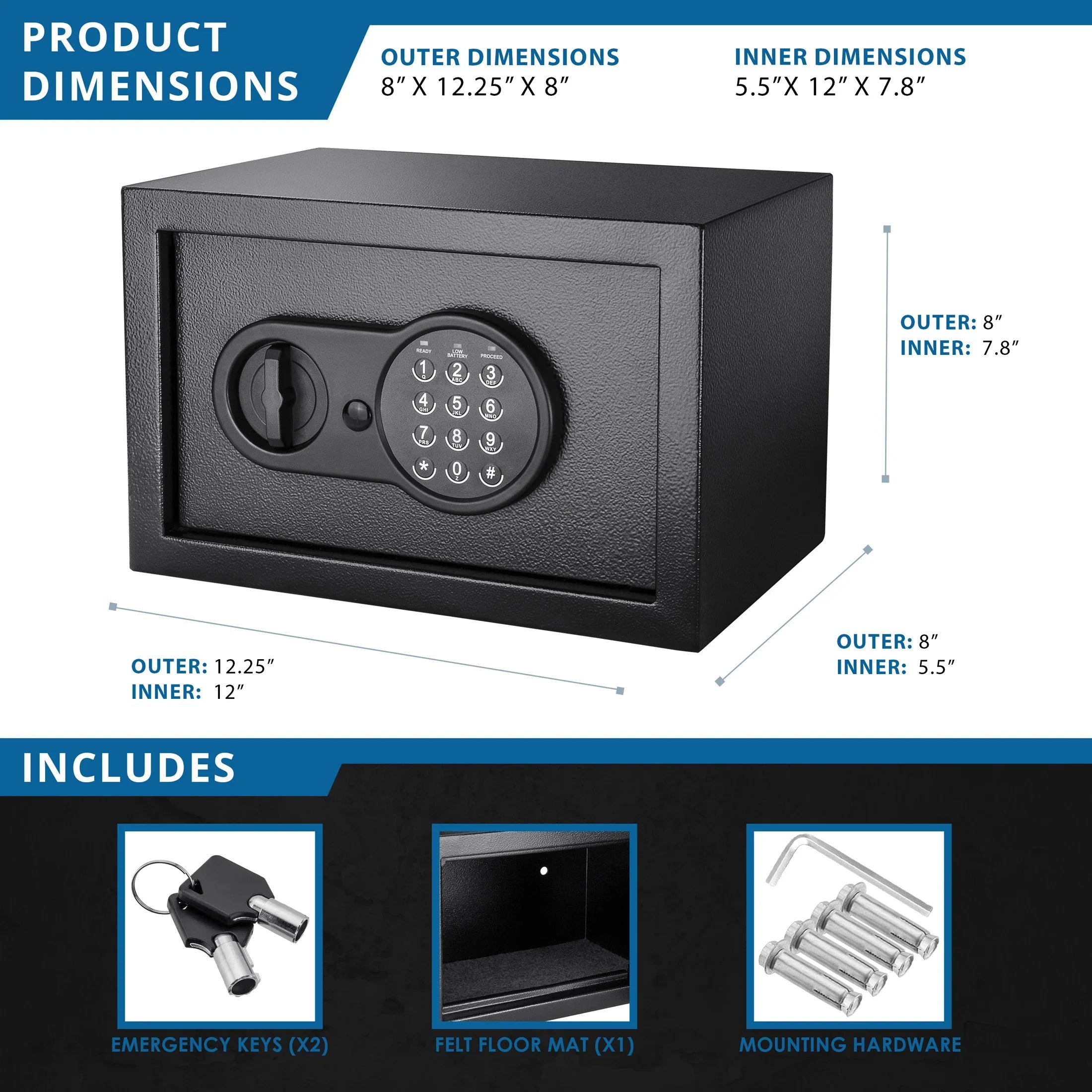 Barska 0.36 Cu. ft Digital Keypad Security Safe | AX12616