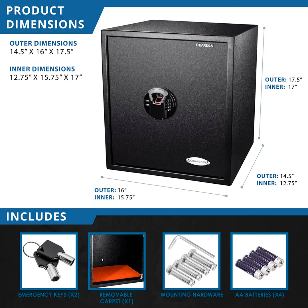 Barska HQ400 Biometric Digital Keypad Safe | AX12842