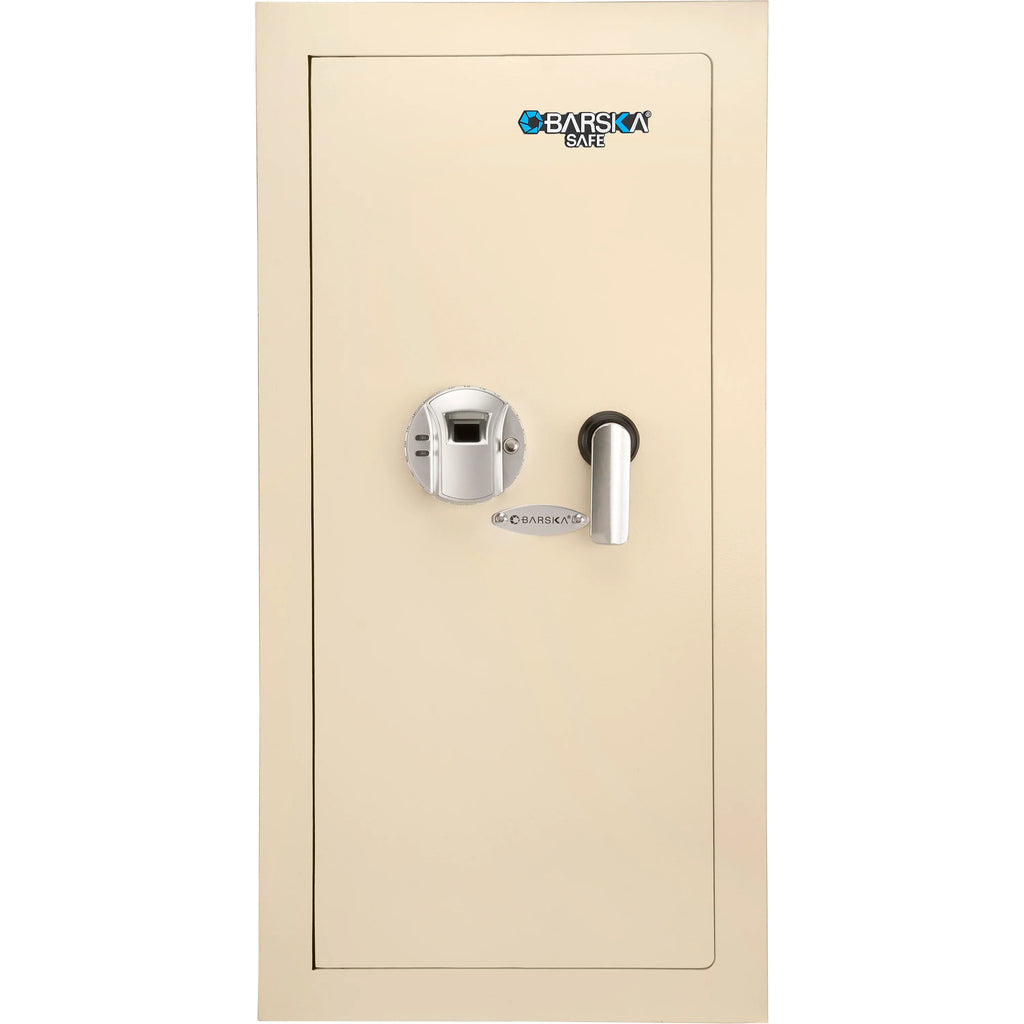 Barska Large Beige Biometric Wall Safe, Right Opening  AX12408 | Left Opening AX12880