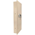 Barska Large Beige Biometric Wall Safe, Right Opening  AX12408 | Left Opening AX12880