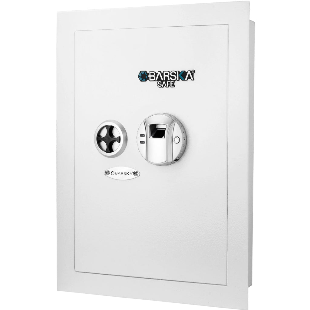 Barska 0.52 Cu. ft Right Opening Wall Safe, White | AX13030