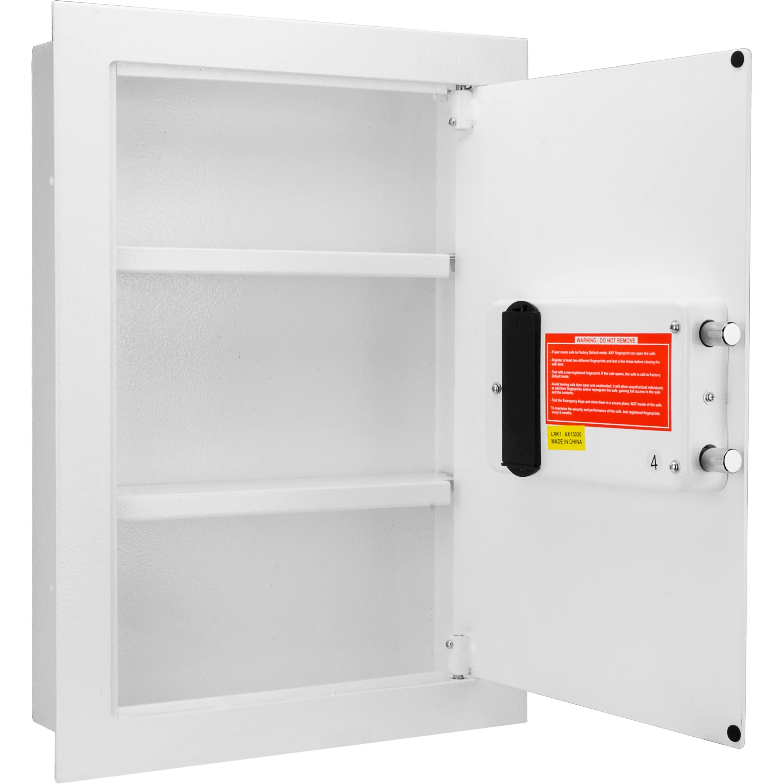 Barska 0.52 Cu. ft Right Opening Wall Safe, White | AX13030