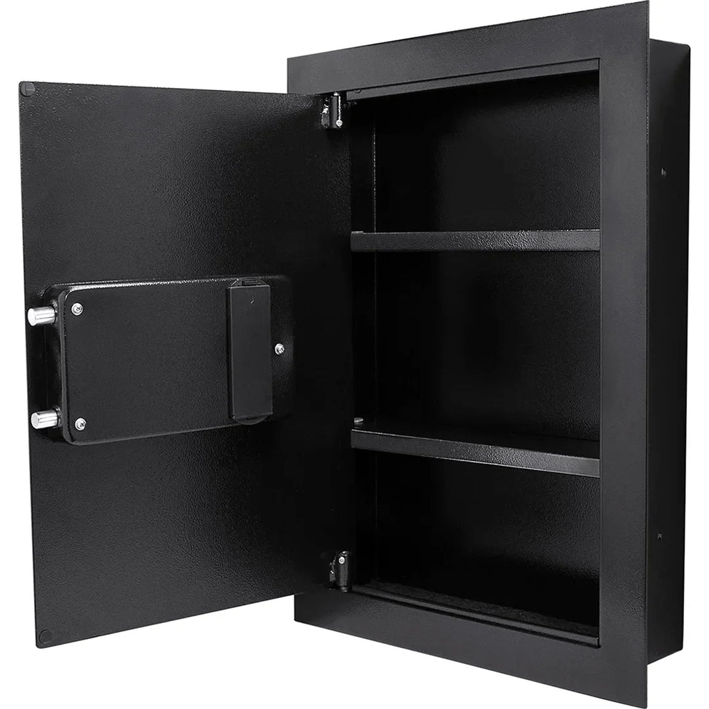Barska 0.52 Cu. ft Black Biometric Wall Safe, Right Opening AX12038 | Left Opening AX13034