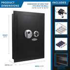 Barska 0.52 Cu. ft Black Biometric Wall Safe, Right Opening AX12038 | Left Opening AX13034