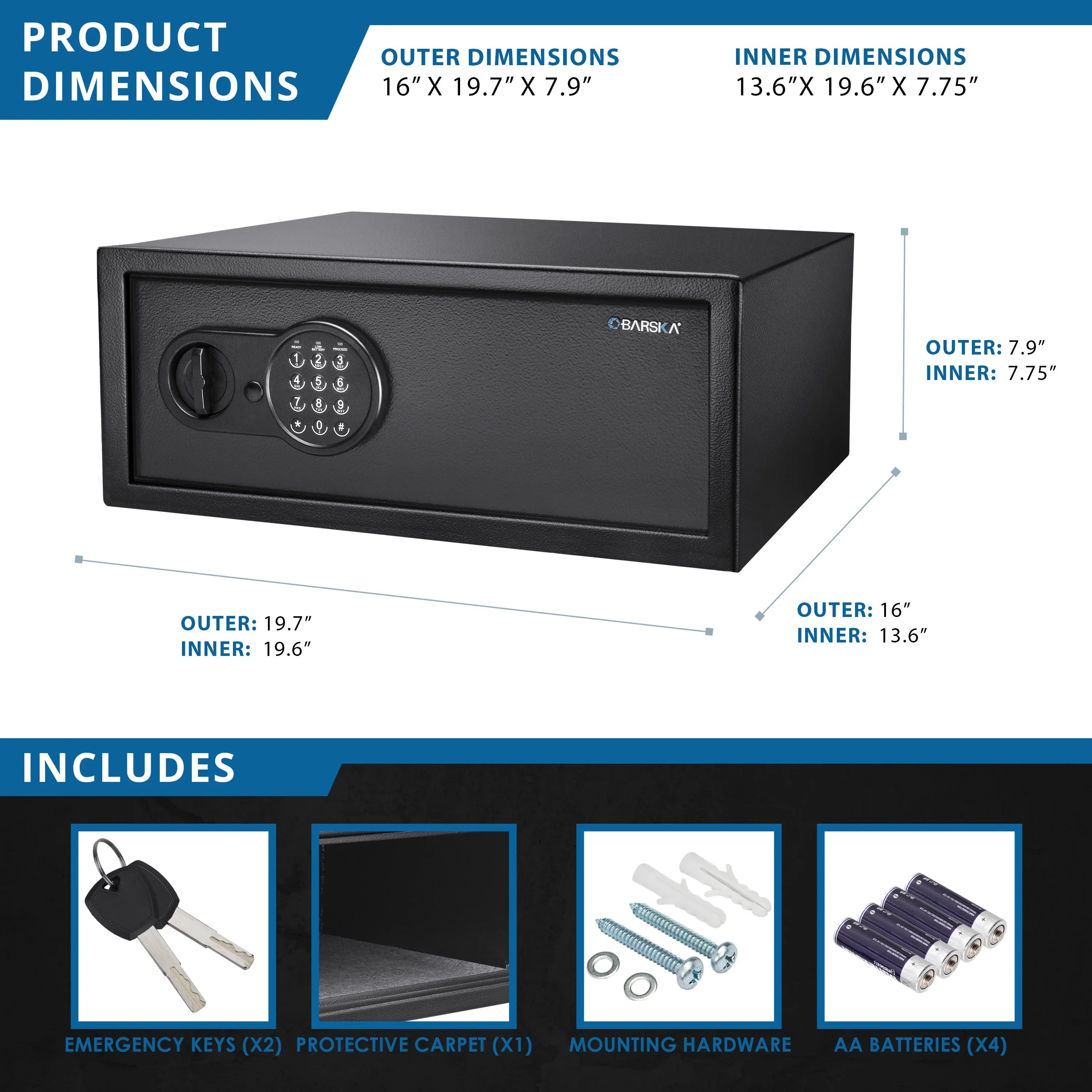 Barska 1.2 Cu. ft Digital Keypad Security Safe | AX13090
