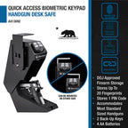 Barska Quick Access Biometric Keypad Handgun Desk Safe | AX13092