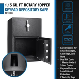 Barska 1.15 Cu. Ft. Rotary Hopper Keypad Depository Safe (AX13308)