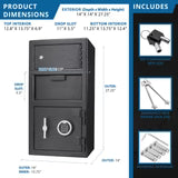Barska 0.72/0.78 Cu. Ft. Dual Compartment Keypad Depository Safe (AX13310)