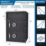 Barska 1.6/2 Cu. Ft. Dual Compartment Digital Keypad Depository Safe (AX13312)