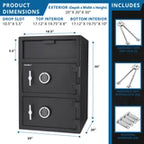 Barska 1.6/2 Cu. Ft. Dual Compartment Digital Keypad Depository Safe (AX13312)