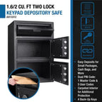 Barska 1.6/2 Cu. Ft. Dual Compartment Digital Keypad Depository Safe (AX13312)