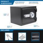 Barska 0.75 Cu. ft Biometric Fireproof Security Safe, Black | AX13498