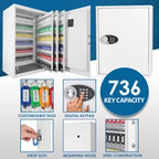 Barska 736-Key Capacity Keypad Wall Key Safe (AX13500)