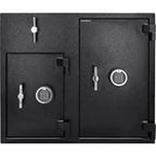 Barska Large Double Digital Keypad Depository Safe – Dual Compartment, Rotary Drop Slot (AX13522)
