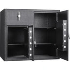 Barska Large Double Digital Keypad Depository Safe – Dual Compartment, Rotary Drop Slot (AX13522)
