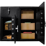 Barska Large Double Digital Keypad Depository Safe – Dual Compartment, Rotary Drop Slot (AX13522)