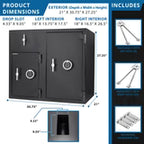 Barska Large Double Digital Keypad Depository Safe – Dual Compartment, Rotary Drop Slot (AX13522)