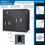 Barska Large Double Digital Keypad Depository Safe – Dual Compartment, Rotary Drop Slot (AX13522)