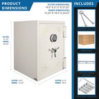 Barska Keypad Fireproof Jewelry Safe – Satin White (AX13614)