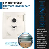 Barska Keypad Fireproof Jewelry Safe – Satin White (AX13614)