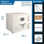 Barska Keypad Fireproof Jewelry Safe – Satin White (AX13616)